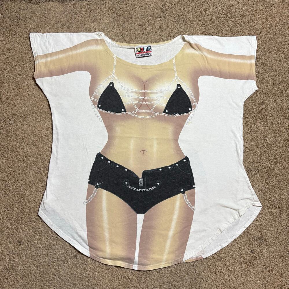 Vintage Biker Chick Cover-Up T-Shirt FUN2WEAR Fantasies White by LA imprints